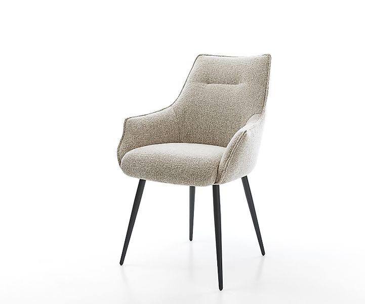 Esszimmerstuhl Alja-Flex mit Armlehnen Webstoff Soft Beige 4-Fuß konisch Sc günstig online kaufen