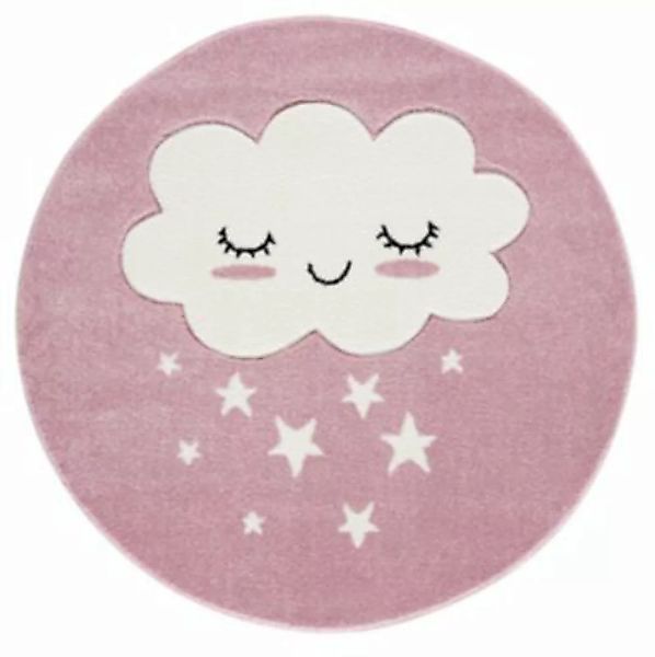 Kids Love Rugs Kinderteppich Wolke rund rosa/weiß Gr. 150 günstig online kaufen