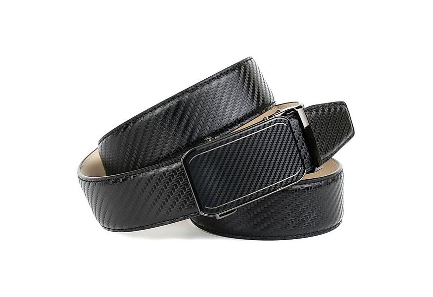 Anthoni Crown Ledergürtel Handgenähter Gürtel mit sportiver Automatik-Schli günstig online kaufen