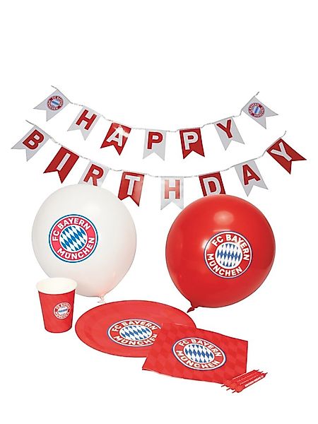 FC Bayern München Grillhandschuhe Geburtstagsparty Set 6-teilig I Rot/Weiß günstig online kaufen