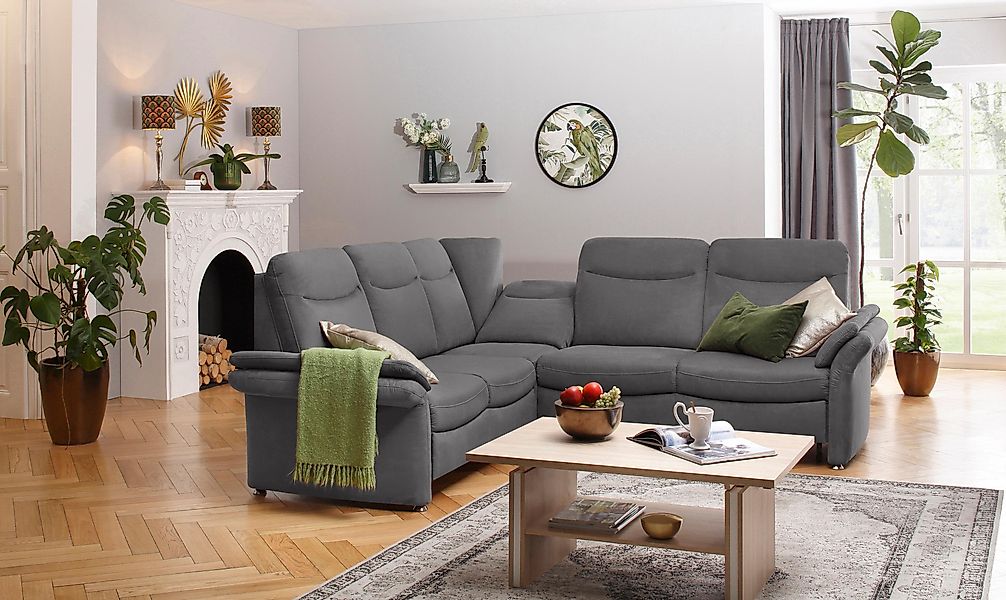 Home affaire Ecksofa "Tahoma L-Form" mit Armlehnfunktion, wahlweise Bettfun günstig online kaufen