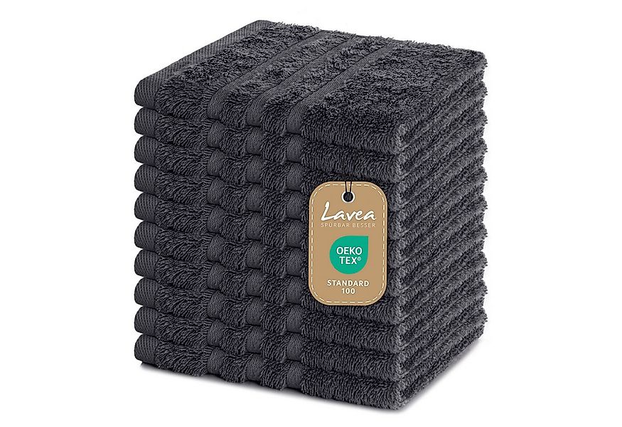 Lavea Seiftuch 10er Gästehandtücher Set 30x30 cm Elena Frottee, kleine Wasc günstig online kaufen