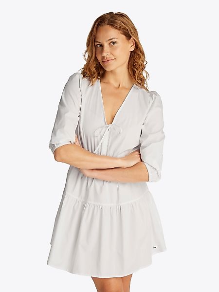 Tommy Jeans Blusenkleid "TJW POPLIN TIERED MINI DRESS EXT", mit Bindeband günstig online kaufen