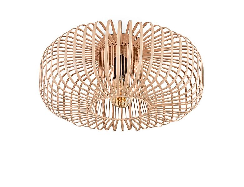 hofstein Deckenleuchte runde Deckenlampe aus Metall in Schwarz/Hellbraun/Be günstig online kaufen