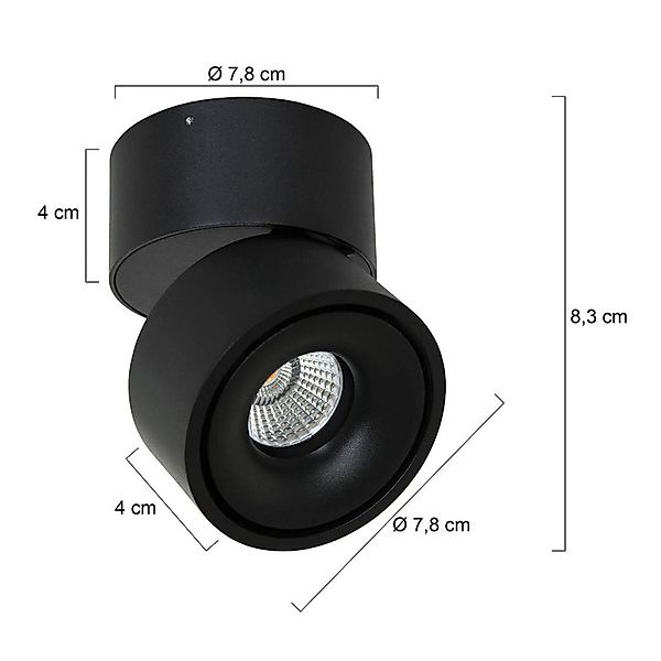 LED-Deckenstrahler Fez, schwarz, 1-fl., Metall, schwenkbar günstig online kaufen