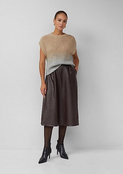 s.Oliver Maxirock Rock Midirock in Leder-Optik mit ausgestelltem Saum günstig online kaufen