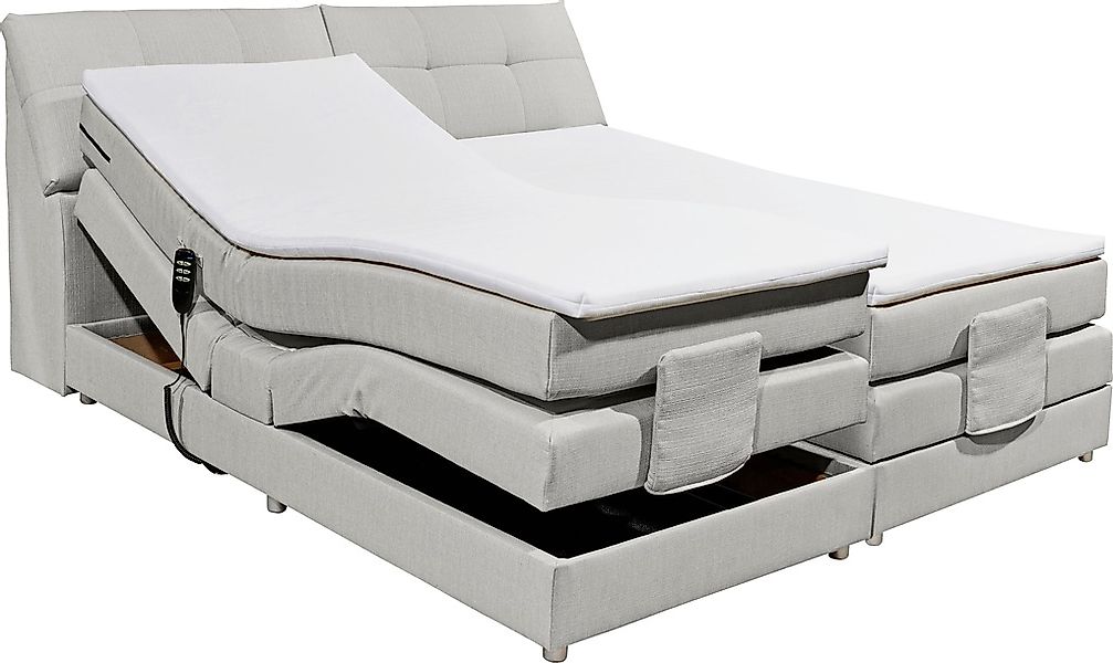 ED EXCITING DESIGN Boxspringbett »Carpino«, inkl. Motor, Stauraum im Kopfte günstig online kaufen