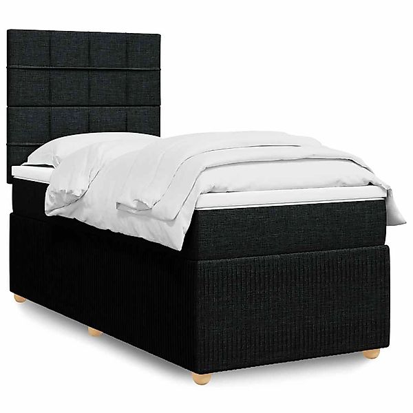 vidaXL Boxspringbett mit Matratze Schwarz 100x200 cm Stoff 3294269 günstig online kaufen