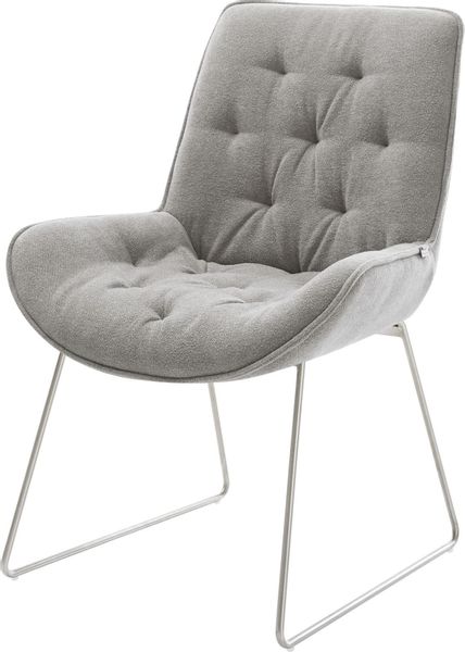 DELIFE Polsterstuhl Taimi-Flex, Kufengestell Edelstahl Strukturstoff günstig online kaufen