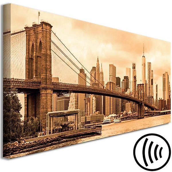 Leinwandbild Manhattan als Panorama - berühmte Brücke auf dem Manhattan in günstig online kaufen