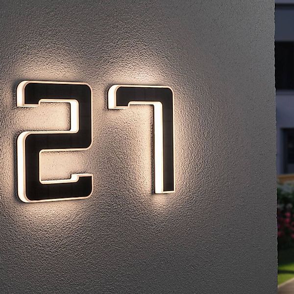 Paulmann LED Außen-Wandleuchte "Solar Hausnummer" LED-Modul 1 Stk. Warmweiß günstig online kaufen