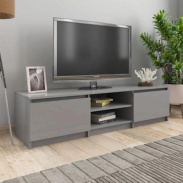 Tv-schrank Hochglanz-grau 140×40×35,5 Cm Spanplatte günstig online kaufen