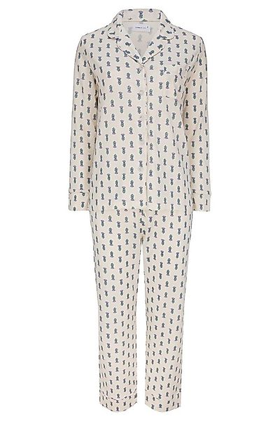 SNOOZE OFF Pyjama Schlafanzug in cremefarben mit lila-grünem floralem Muste günstig online kaufen