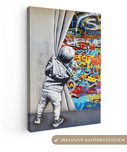 OneMillionCanvasses® Leinwandbild Graffiti - Junge - Ilussie - Straßenkunst günstig online kaufen