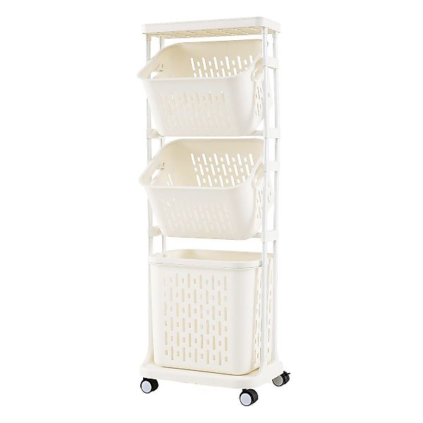 COSTWAY Wäschekorb, auf Rollen, Wäschekorbwagen mit günstig online kaufen