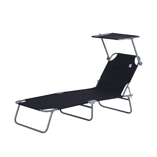 Outsunny Gartenliege Sonnenliege mit Sonnenschutz günstig online kaufen