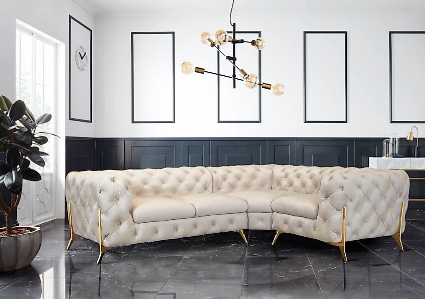 Home affaire Chesterfield-Sofa "Amaury L-Form" moderne Chersterfield-Optik, günstig online kaufen
