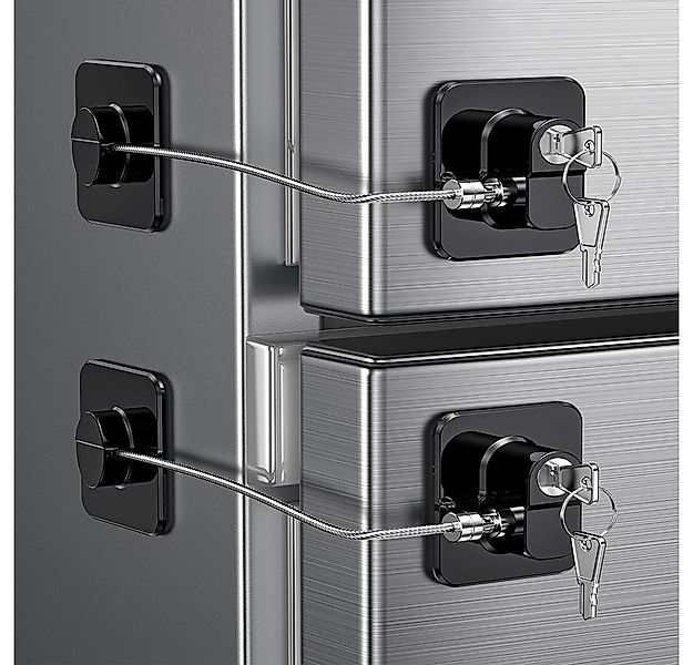 TUWENA Kindersicherung 2 Stück Kühlschrank Schloss mit Klebstoff, Kindersic günstig online kaufen