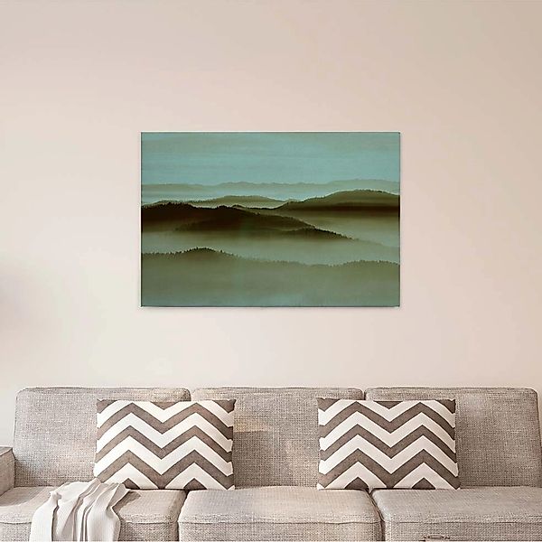Bricoflor Leinwand Mit Landschaft Dunkelgrün Petrol Leinwand Bild Mit Wald günstig online kaufen