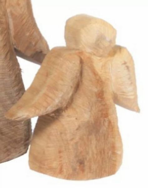 Holz Engel Pappel H 32 cm + Gratiszugabe Stabkerze Elfenbein günstig online kaufen