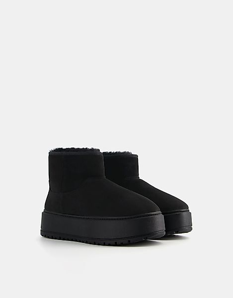 Bershka Plateau-Stiefeletten Mit Fellfutter Damen 39 Schwarz günstig online kaufen