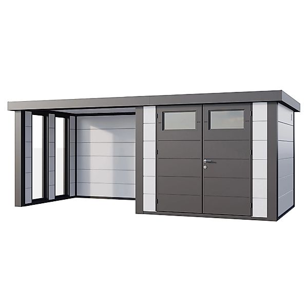 Gerätehaus Classico 2724 mit Lounge S Links m. Fenster 552 cm x 238 cm Weiß günstig online kaufen