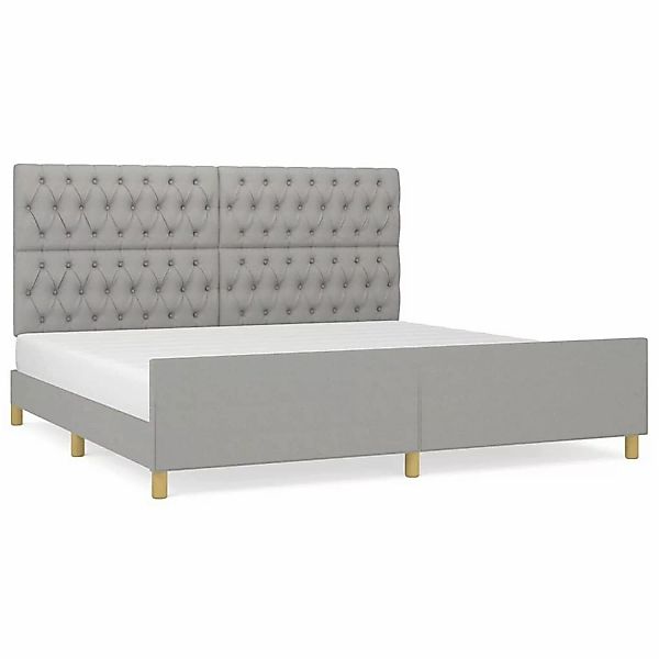 vidaXL Bettgestell mit Kopfteil Hellgrau 200x200 cm Stoff Modell 31358717 günstig online kaufen