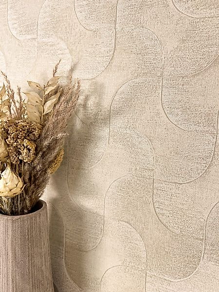Newroom Vliestapete, Beige Tapete Glamour Muster günstig online kaufen