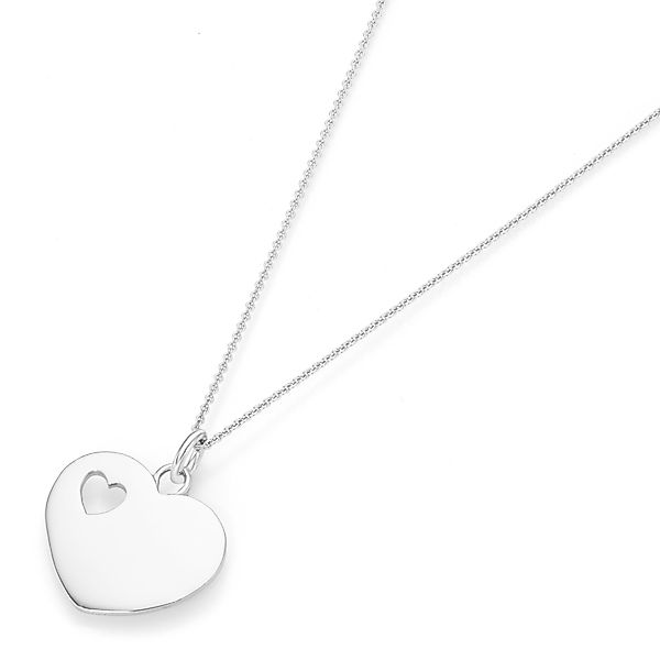 Smart Jewel Herzkette "Herz mit kleinem durchbrochenen Herz, Silber 925" günstig online kaufen