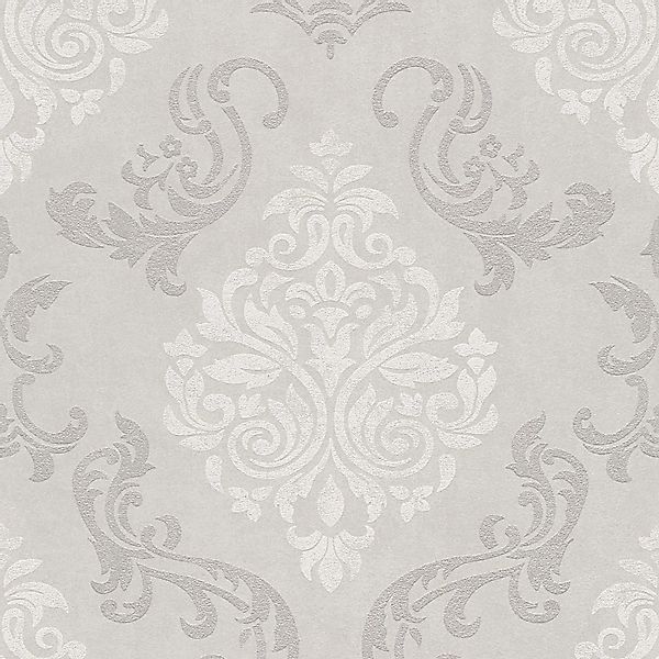Livingwalls Tapete Barockmuster Schwarz Silber und Grau 53 cm x 10,05 m AS- günstig online kaufen