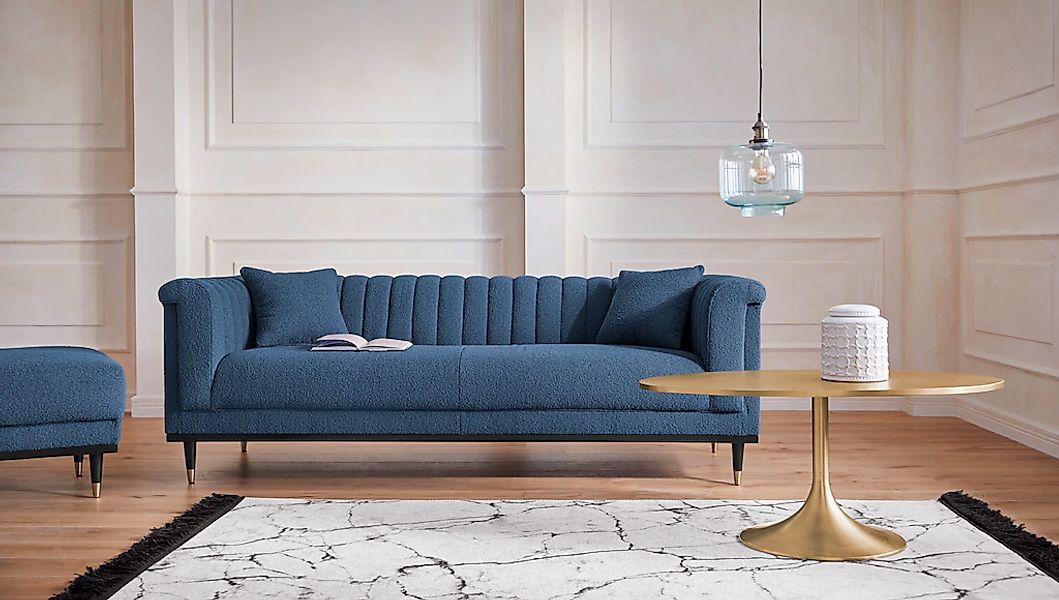 Home affaire 3-Sitzer "Chamby New", im Bouclé-Strukturbezug mit Steppung im günstig online kaufen