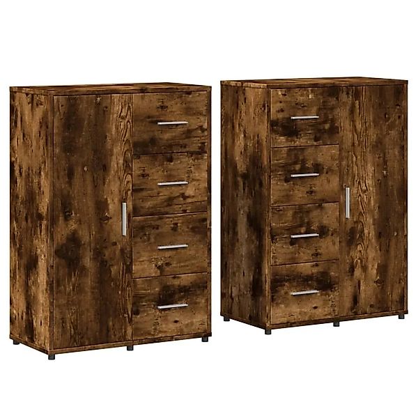 vidaXL Sideboards 2 Stk Räuchereiche 60x31x84 cm Holzwerkstoff 3276592 günstig online kaufen