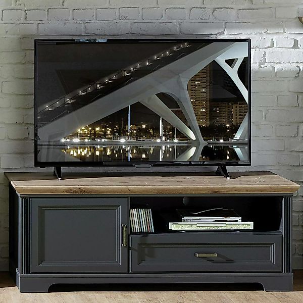 Lomadox TV-Lowboard klein JÜLICH-36 im Landhaus-Design Dekor Graphit und Ar günstig online kaufen