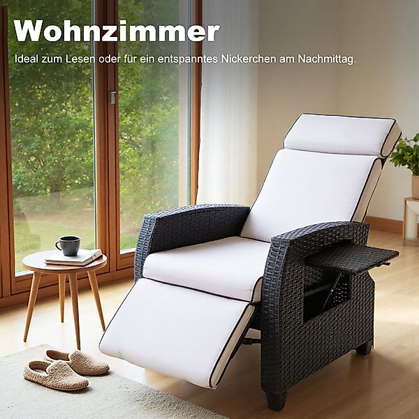 HOMAVO Gartensessel Rattansessel mit verstellbarer Rückenlehne, günstig online kaufen