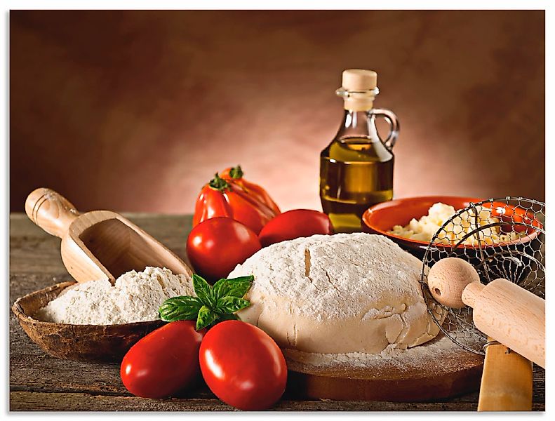 Artland Wandbild "Teig für Pizza" Lebensmittel 1 Stk. tlg. als Alubild, Lei günstig online kaufen