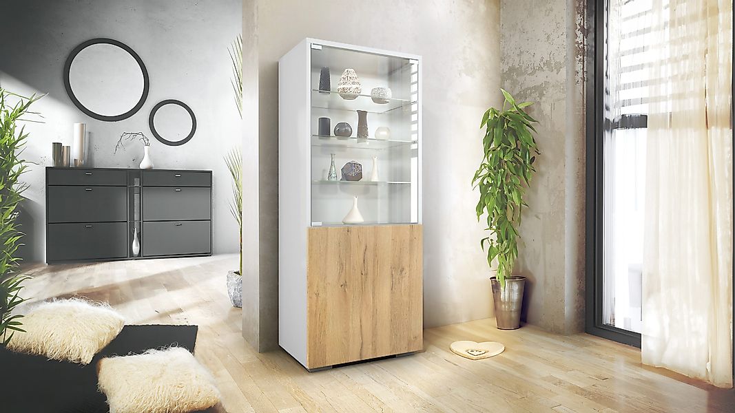 Vladon Standvitrine Granada (Vitrinenschrank, mit Glastür günstig online kaufen