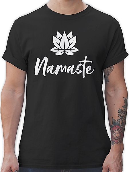 Shirtracer T-Shirt Namaste mit Lotusblüte weiß günstig online kaufen