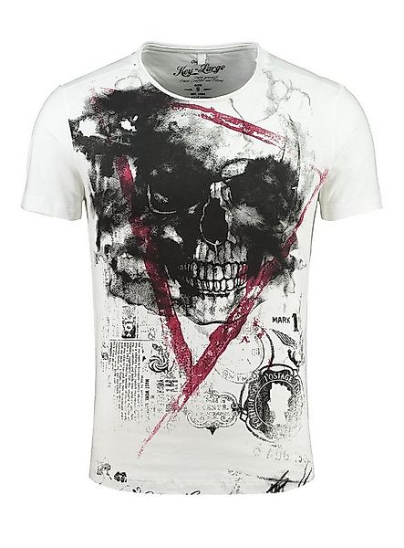 Key Largo T-Shirt Hype Skull Print vintage Look MT00340 Rundhals-Auschnitt günstig online kaufen