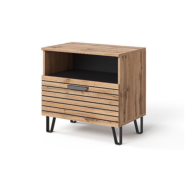 Vicco Nachtschrank Amber, Eiche Wotan, 60 x 58 cm (1-St) günstig online kaufen