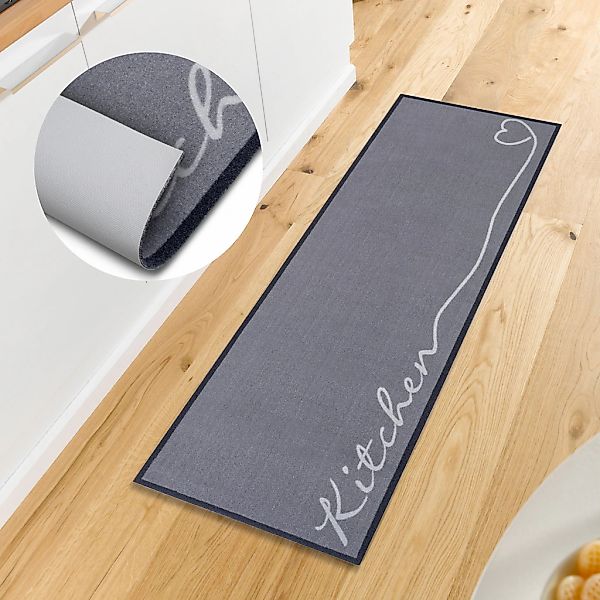 HANSE Home Küchenläufer "Kitchen Herz" rechteckig 5 mm Höhe Läufer, Rutschf günstig online kaufen