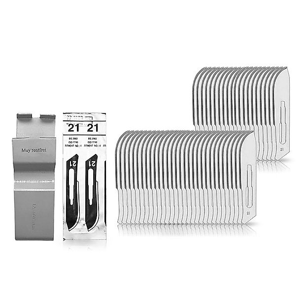 May Bastelmesserklinge 50 Stück Skalpellklingen Figur 21 aus Karbonstahl fü günstig online kaufen