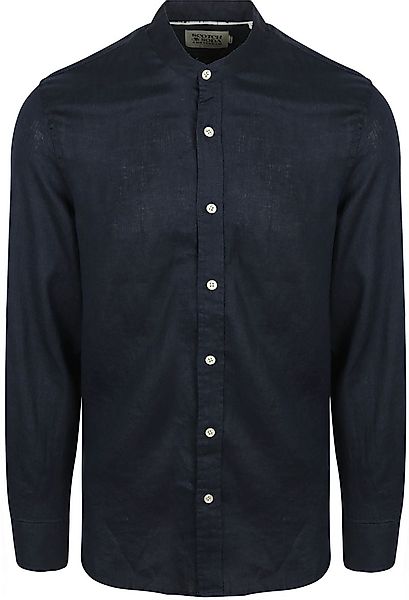Scotch and Soda Leinen  Mao Hemd Navy - Größe XXL günstig online kaufen