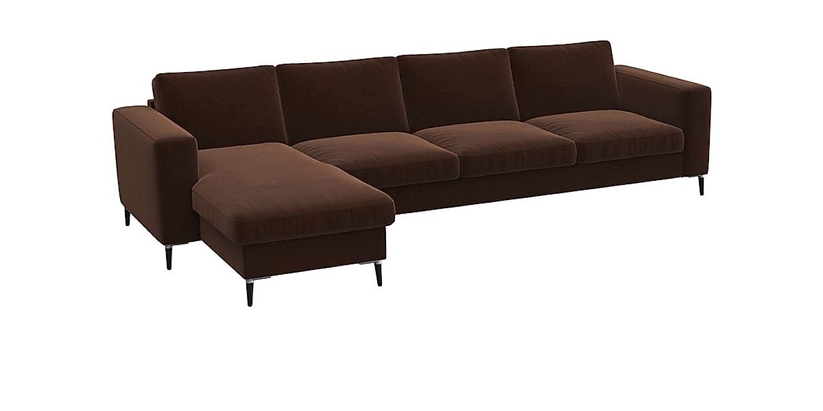 FLEXLUX Ecksofa »Fiore, L-Form«, breite Armlehnen, Kaltschaum, Füße Alu+sch günstig online kaufen