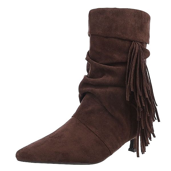 Ital-Design Eleganter Stiefel mit Fransendetails für günstig online kaufen