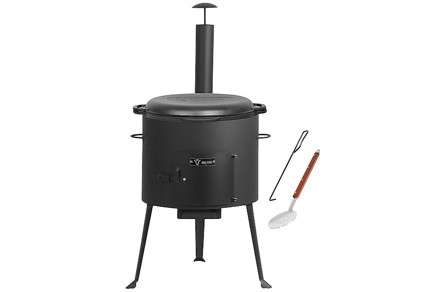 BBQ-Toro Feuerstelle Gusseisen Kazan 19 L mit Kazan Ofen Ø 44 cm, Gusstopf günstig online kaufen