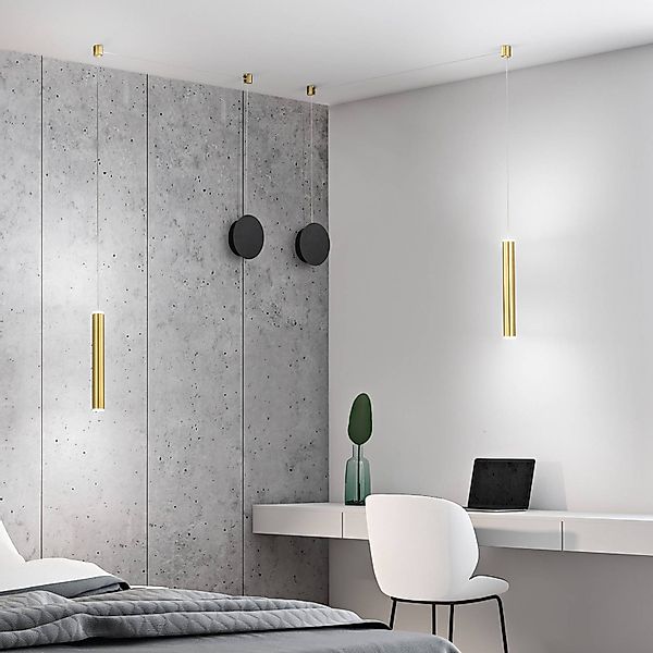 LED-Hängeleuchte Prado, messing, Metall, 31 cm hoch, dimmbar günstig online kaufen