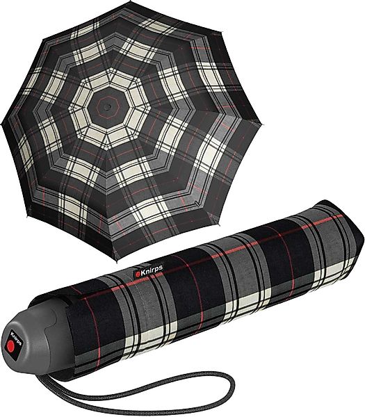 Knirps® Taschenregenschirm E.051 Check schwarz-beige kleiner günstig online kaufen