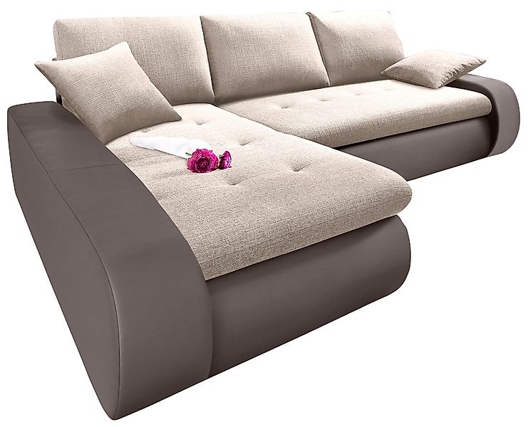 TRENDMANUFAKTUR Ecksofa "Indie, modern und bequem, Materialmix, L-Form", wa günstig online kaufen