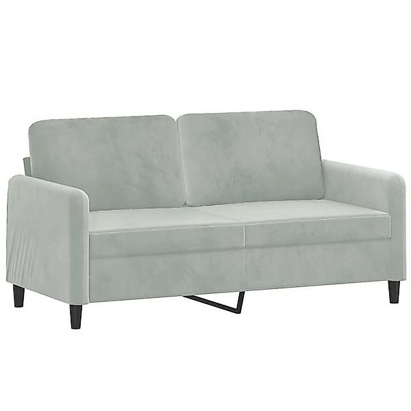 ZMH Sofa 2-Sitzer-Sofa Hellgrau 140 cm Samt Wohnzimmer, Set 1 Teile, Robust günstig online kaufen