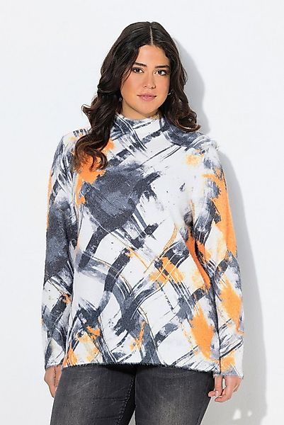 Ulla Popken Strickpullover Pullover Karo Stehkragen Langarm günstig online kaufen